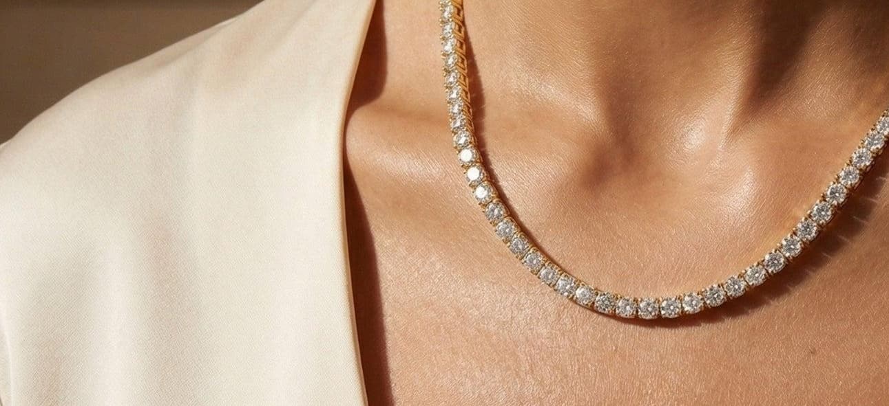 Diamond tennis necklace